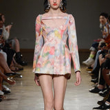 FLORITA backless floral mini dress