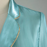 Belted organza tunic with feathers