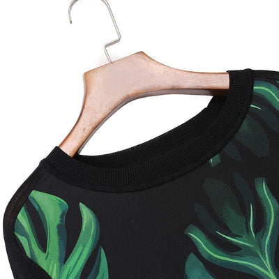 Monstera Leaf Print Pullover