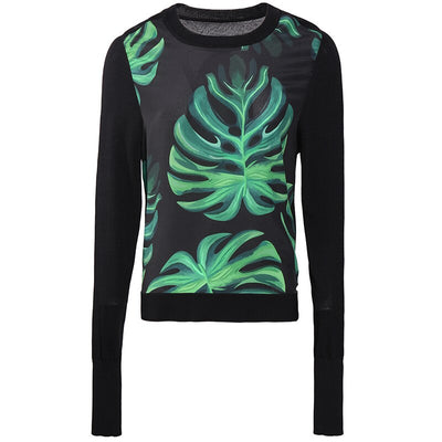 Monstera Leaf Print Pullover
