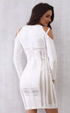Bianca off-shoulder cut-out white midi dress