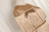 Jelena tasseled mini dress in beige