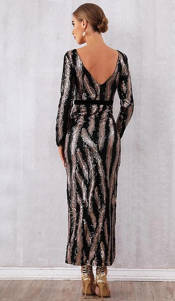 Black Swan sequined cut-out maxi dress