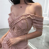 Rita asymmetric off-shoulder midi dress