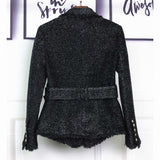 Double-breasted winter belted jacket