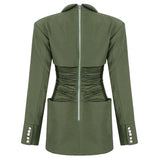 JUSTINE army green party dress