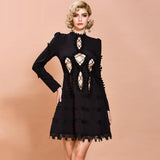 MARCIA hollow-out black mini dress
