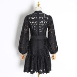 BONNIE hollow-out dress in apricot