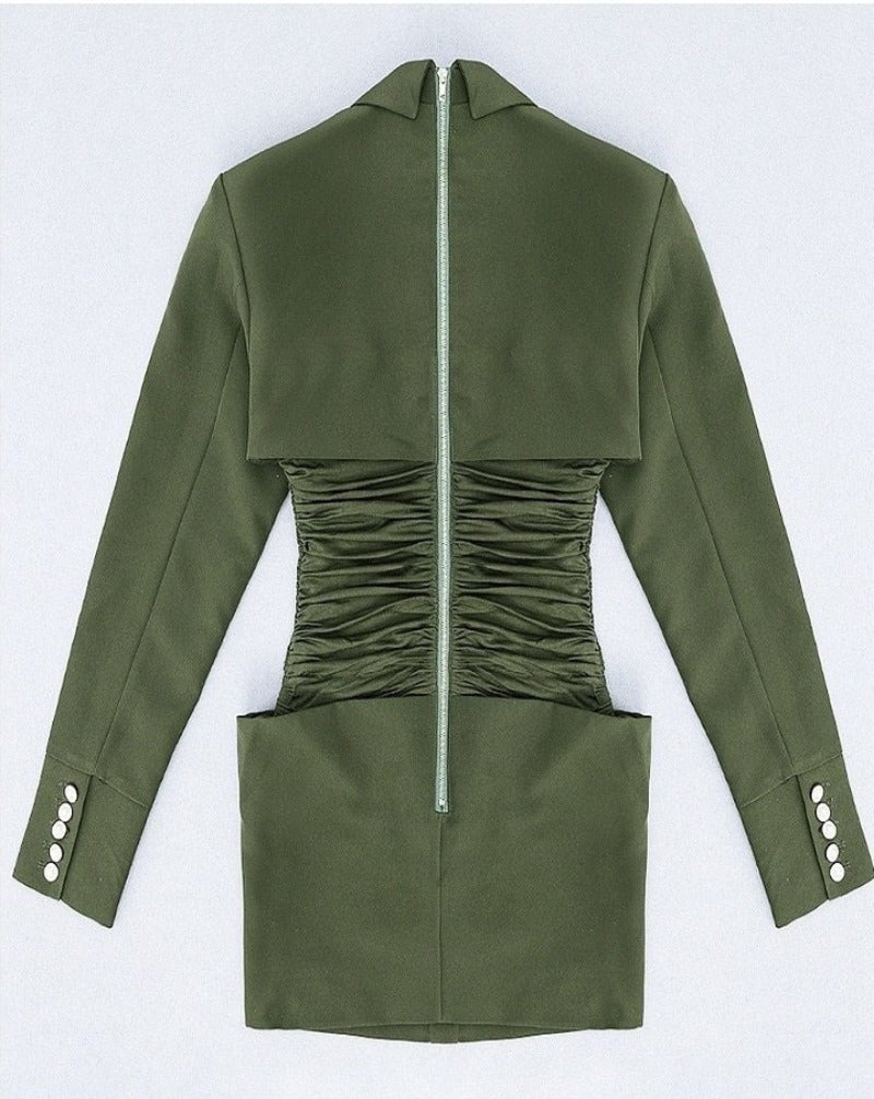 JUSTINE army green party dress