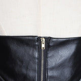 Puff-sleeve faux leather sweetheart top in colors