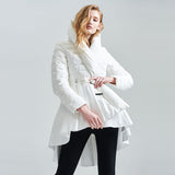 Hooded cotton asymmetric coat