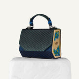 FJORD BLUE/GREEN BRAIDED Leather bag