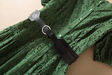 CALISTA Eyelet Lace Puffed Sleeve Midi Dress