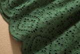 CALISTA Eyelet Lace Puffed Sleeve Midi Dress