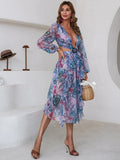 Cassia Printed Chiffon Midi Dress