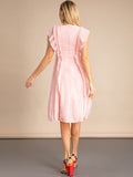 KRIS Mini Dress with Pleated Accents in colors