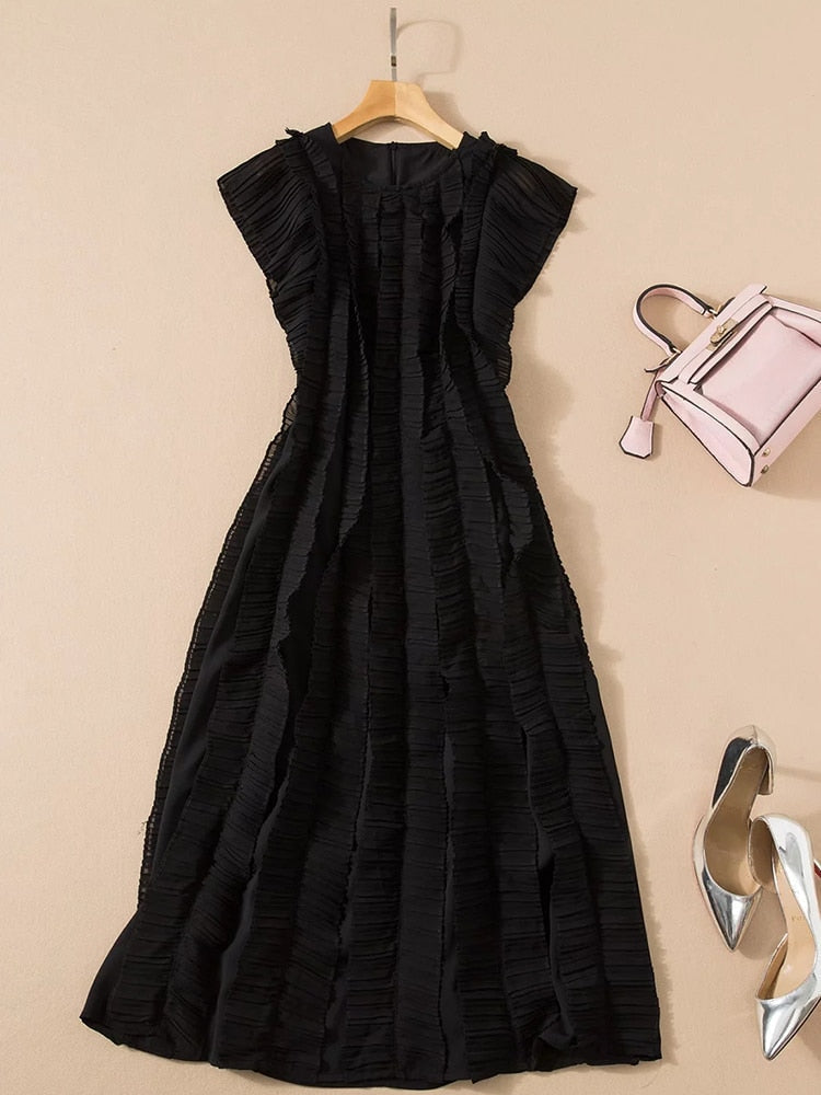 KRIS Mini Dress with Pleated Accents in colors