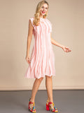 KRIS Mini Dress with Pleated Accents in colors