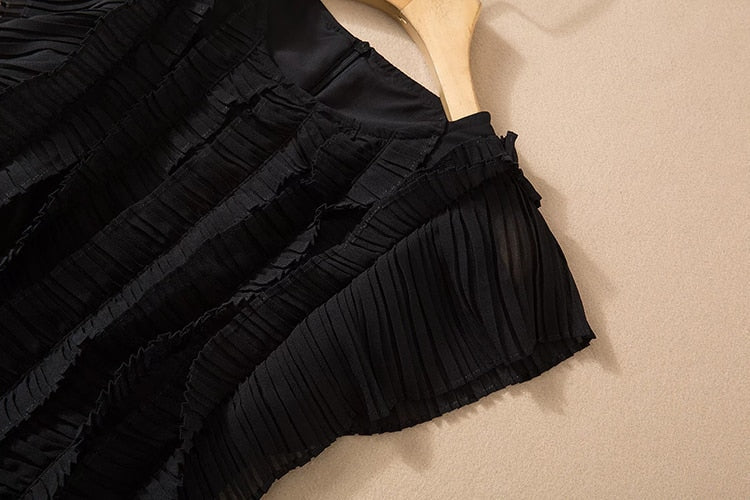 KRIS Mini Dress with Pleated Accents in colors