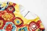 MAJOLICA Sequined Midi Party Dress