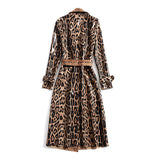 Midseason Leopard Print lapel coat