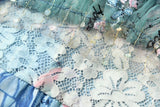 POSTCARD georgette Print Lace Mini Dress