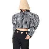 Puffed Sleeve Jacquard  Jacket