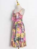 TROPICANA Pleated Midi Dress