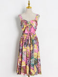 TROPICANA Pleated Midi Dress