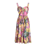 TROPICANA Pleated Midi Dress