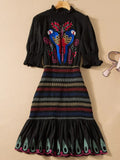 TROPICANA Smocked Mini Dress with Embroidery