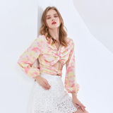 Backless Knotted Blouse in colors