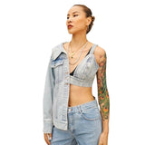 Hip Deconstructed Denim Top