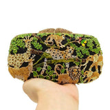 ANIMAL INSTINCT crystal-embellished clutch