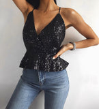 ANNA Shiny Sleeveless Crop Top