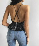 ANNA Shiny Sleeveless Crop Top