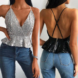 ANNA Shiny Sleeveless Crop Top