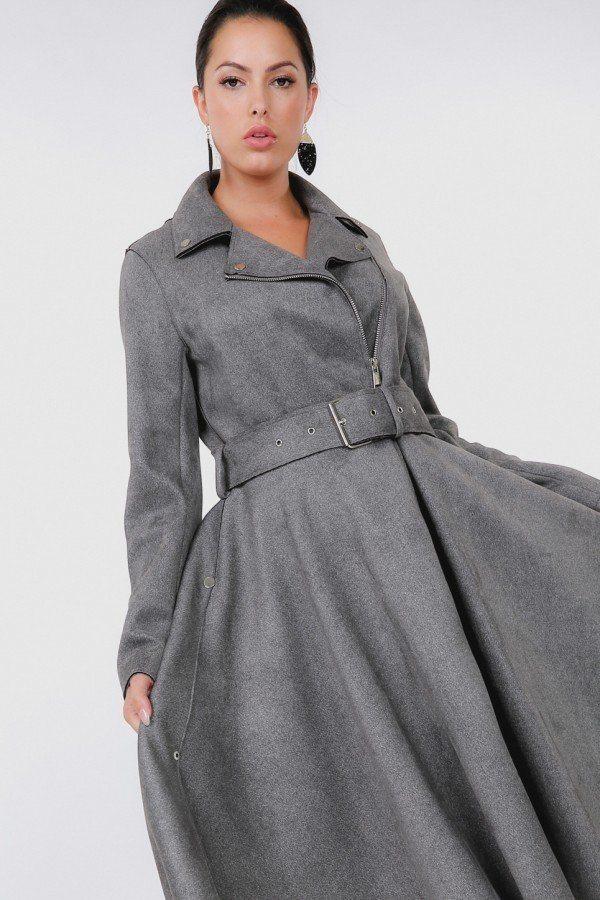 Belted Faux Suede Coat in colors