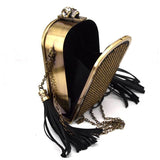 CABARET studded tasseled evening purse