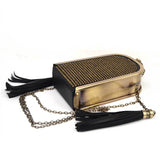 CABARET studded tasseled evening purse