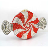 Candy-shaped embellished clutch