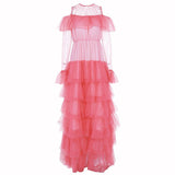 CANNA ruffled mesh gown