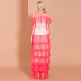CANNA ruffled mesh gown