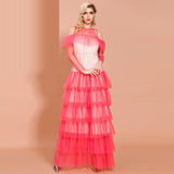 CANNA ruffled mesh gown