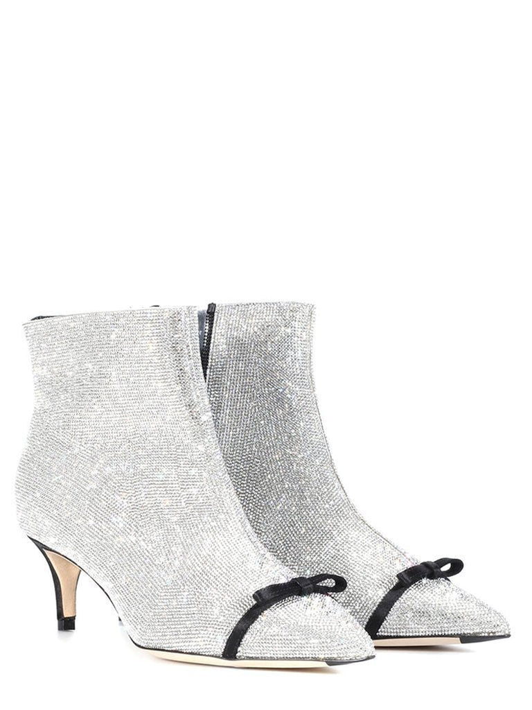 Cinderella embellished ankle boots in silver