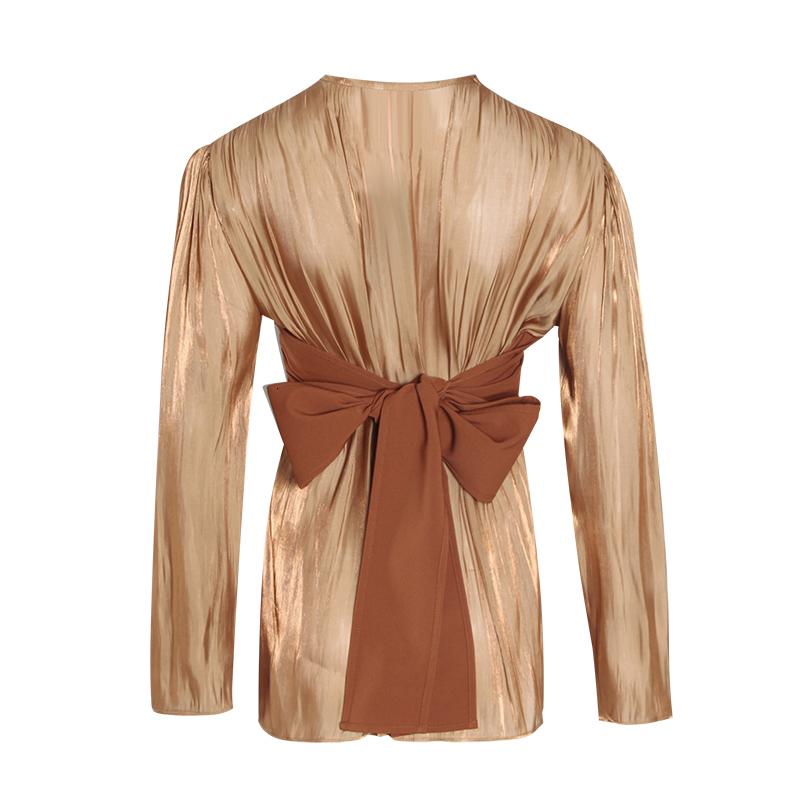 Color-block sweetheart blouse