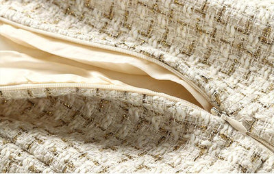 Cotton-blend plaid pencil dress