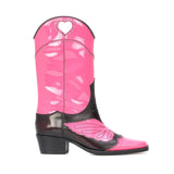 Cowgirl color-block boots in pink