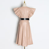 CREME butterfly sleeve maxi dress