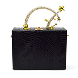 Croco pattern vegan leather clutch